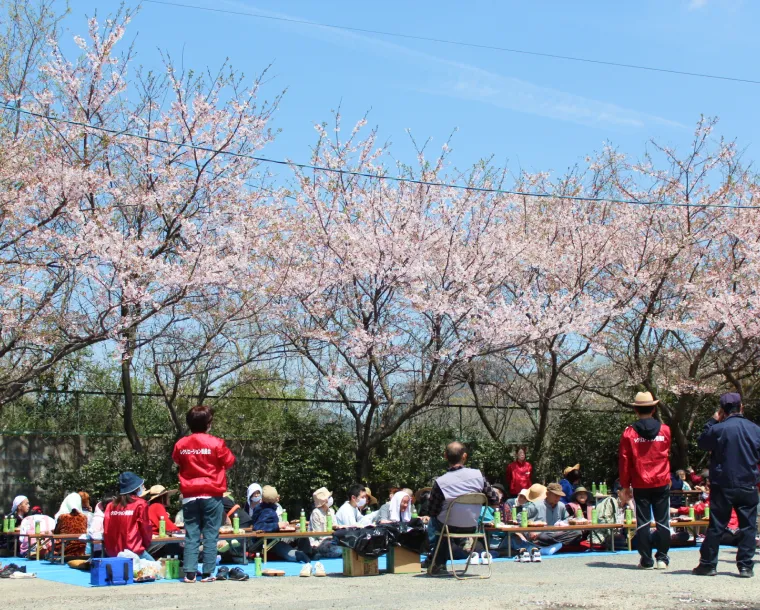 お花見イベントに集まる人々